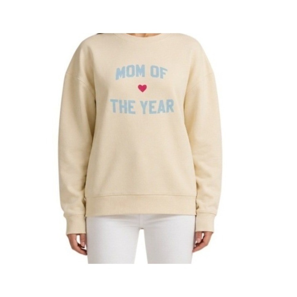 Favorite Daughter Womens XL Mom of the Year Sweatshirt in Gardenia Baby Blue